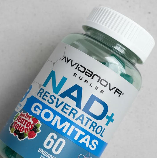 NAD + Resveratrol Gomitas Sabor Frutos Rojos