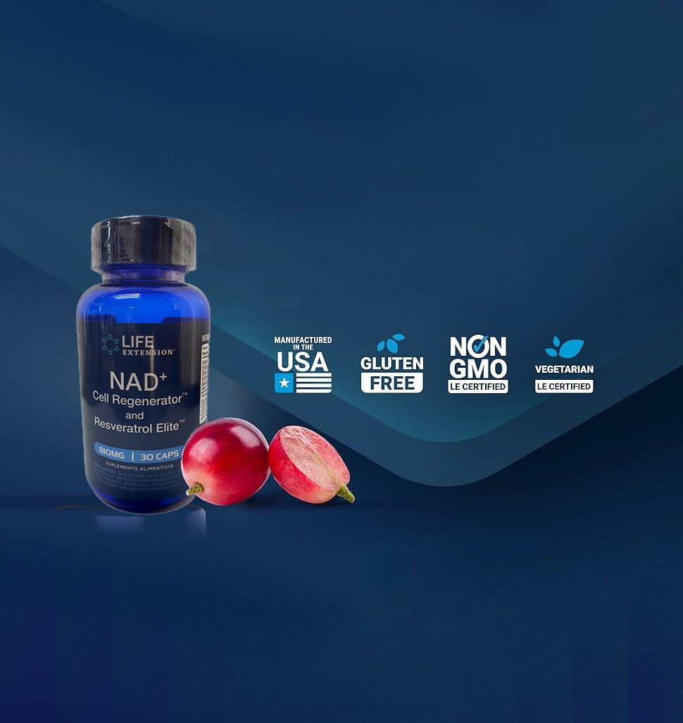 Life Extension Nad + Cell Regenerador celular y Resveratrol 30 Caps