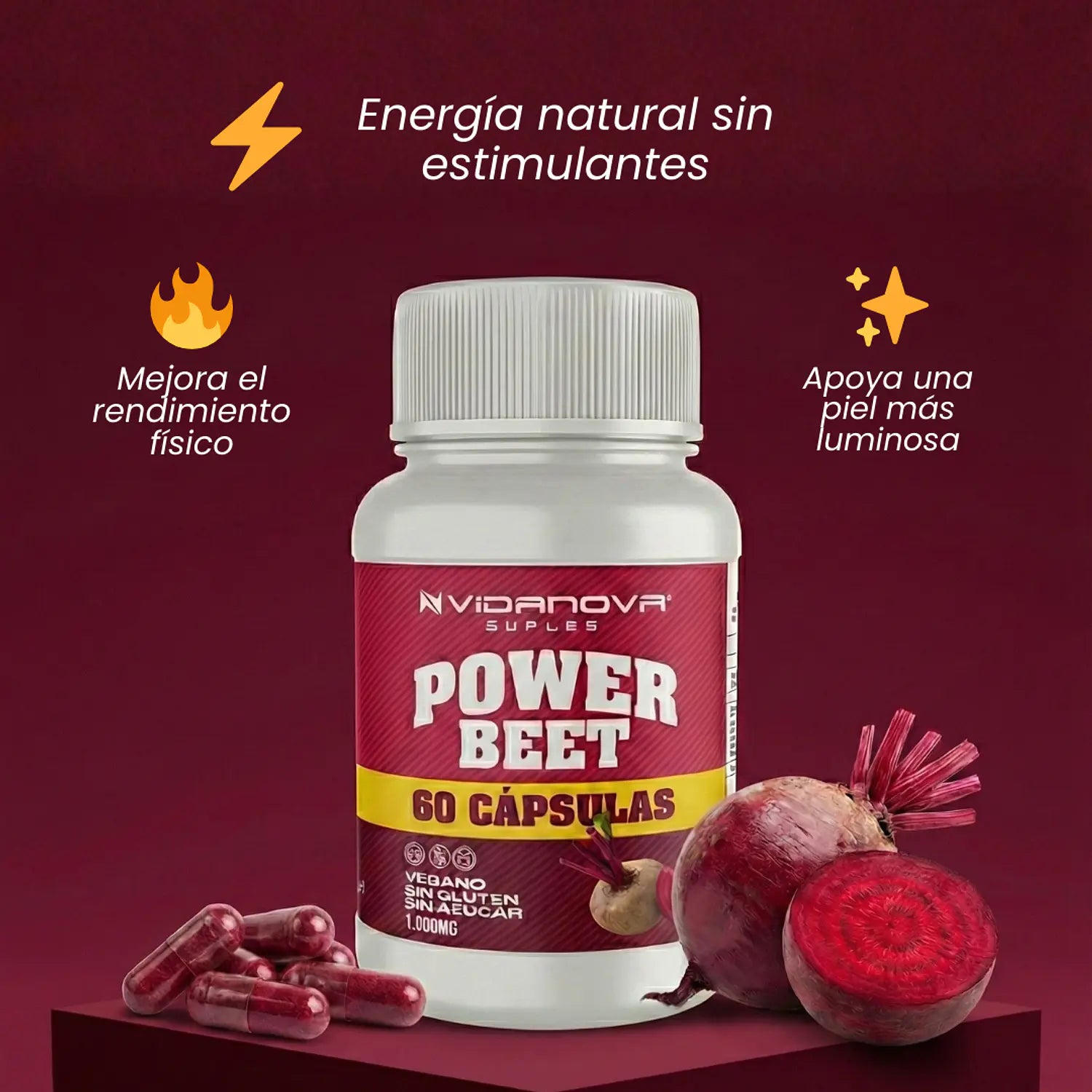 Power Beet Betarraga 1000mg 60 caps