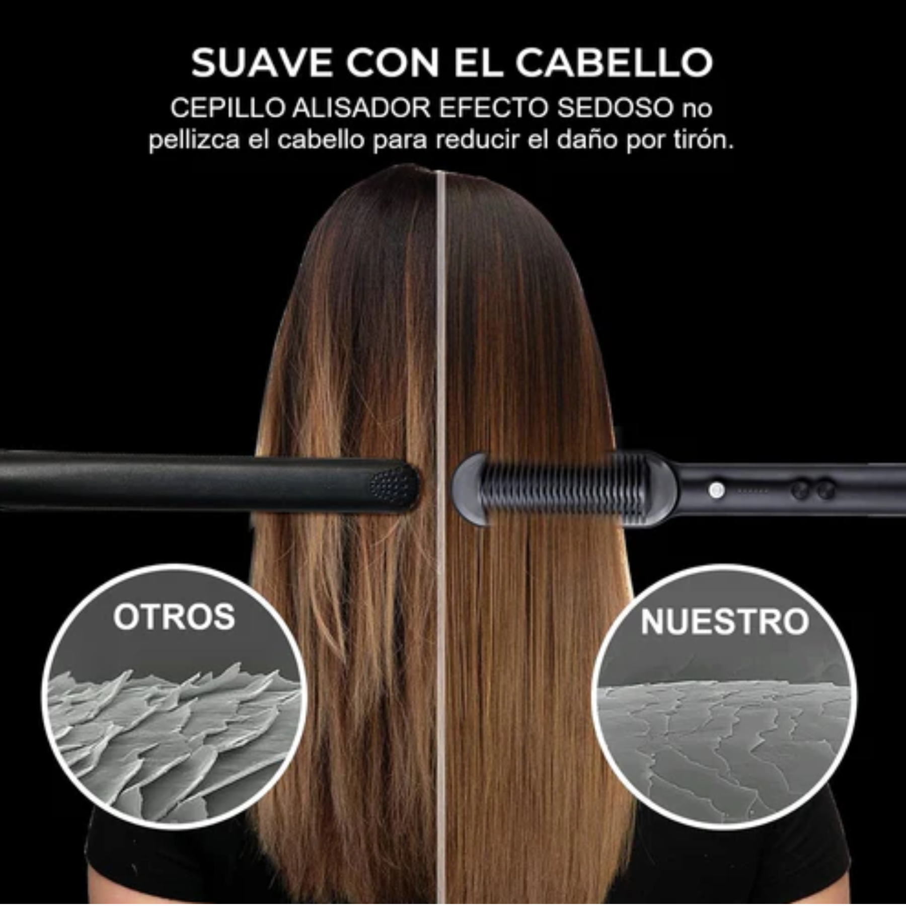 Cepillo Alisador Cabello Multifuncional