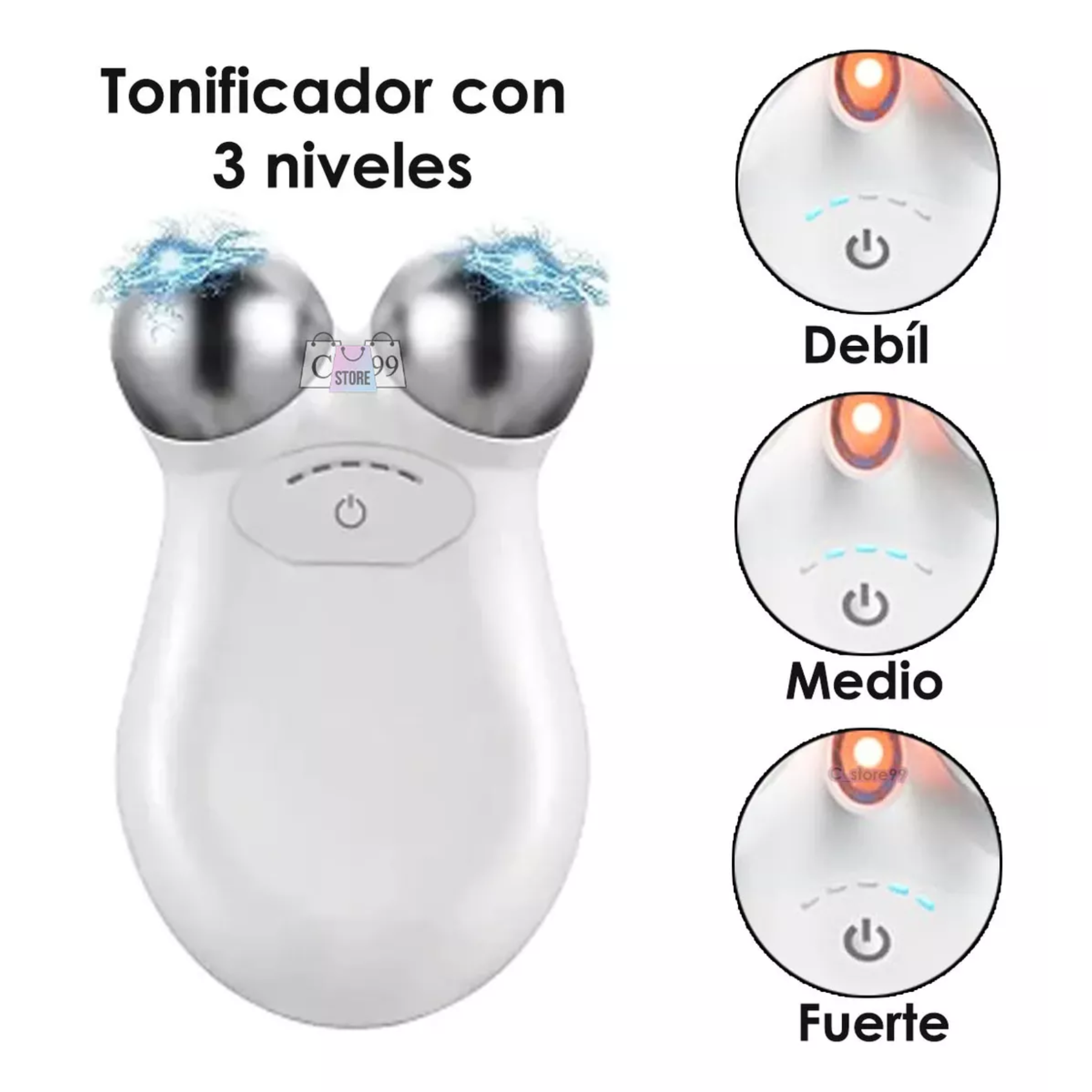 Masajeador Facial Microcorriente USB contra Arrugas y Reafirmante Facial