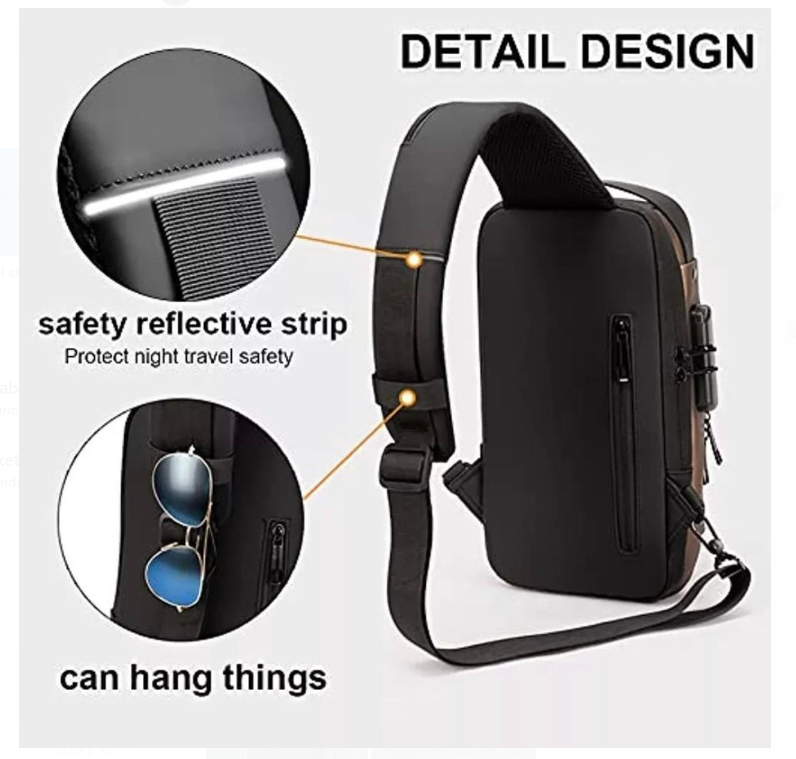 Bolso Antirrobo con Puerto de Carga USB Impermeable