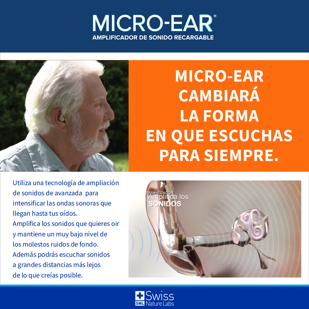 Micro-Ear Amplificador Auditivo Intensifica Sonidos 2 Und.