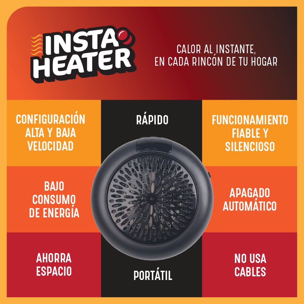 Insta Heater Calentador Electrico Portátil 600 Watts 1 Und
