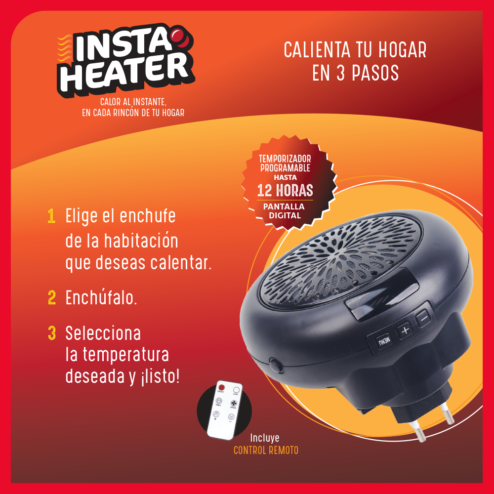 Insta Heater Calentador Electrico Portátil 600 Watts 1 Und