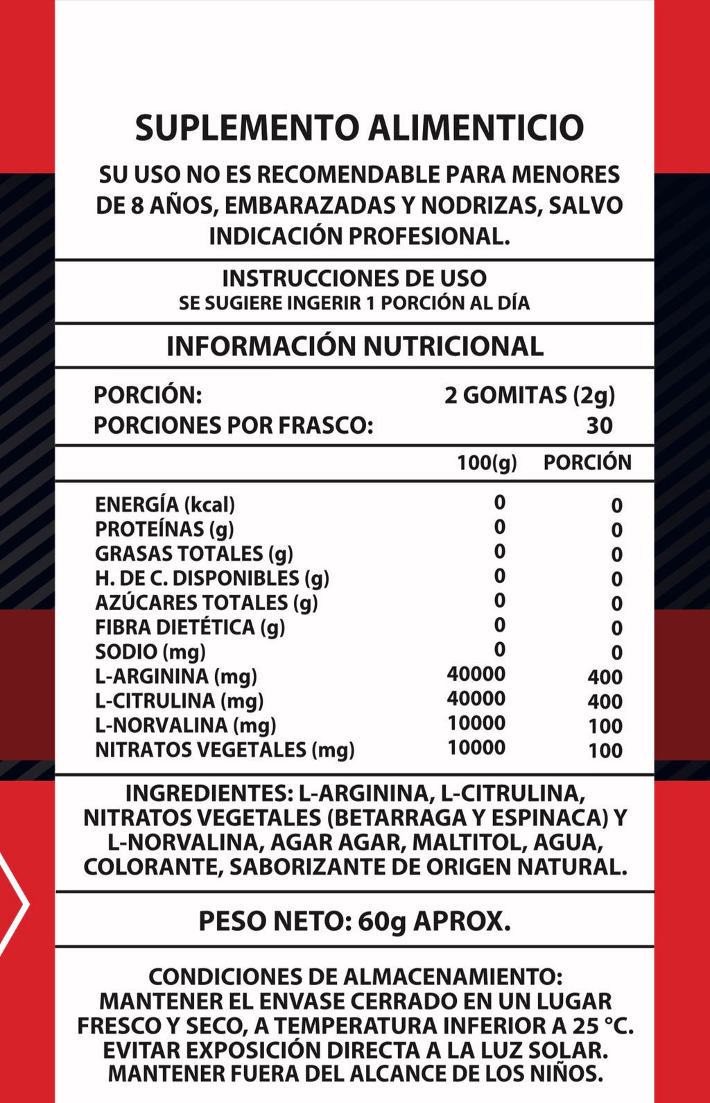 Óxido Nítrico Gomitas 1000mg