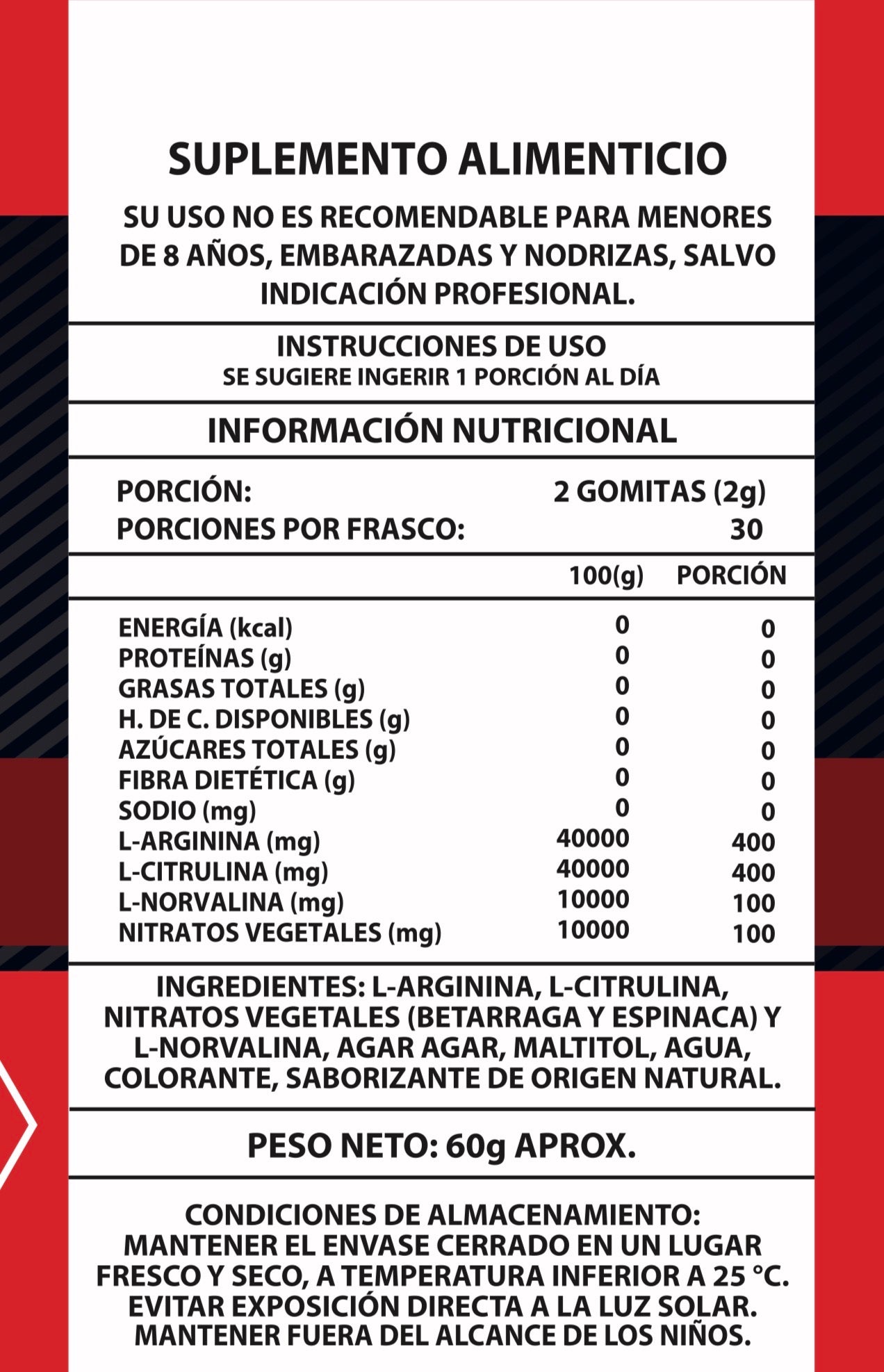 Óxido Nítrico Gomitas 1000mg