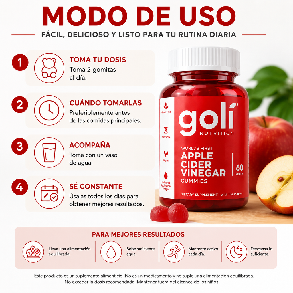 Gomitas Goli con Vinagre de Manzana 60 Caps