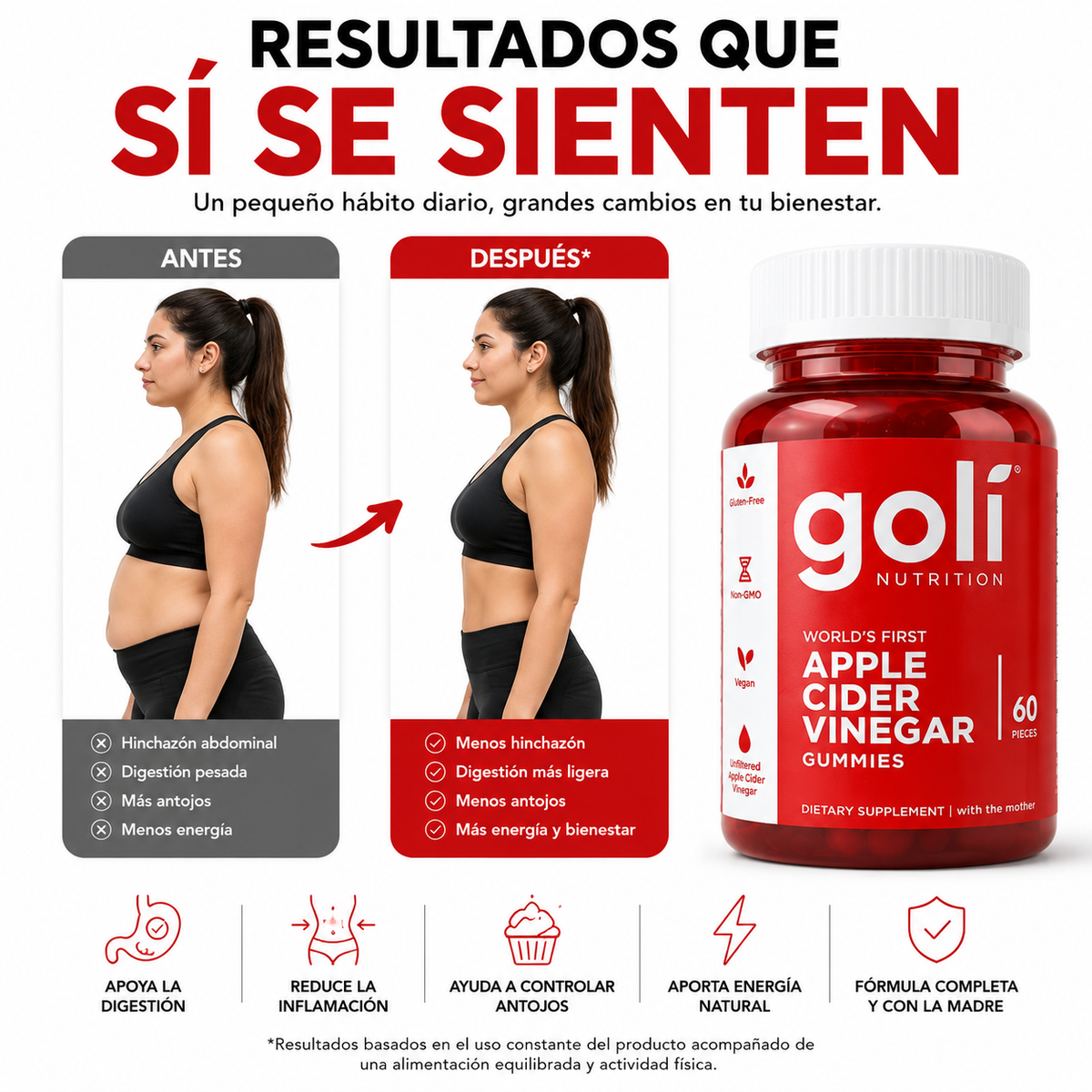 Gomitas Goli con Vinagre de Manzana 60 Caps