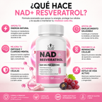 NAD + Resveratrol 1600 MG Antioxidante 60 Caps