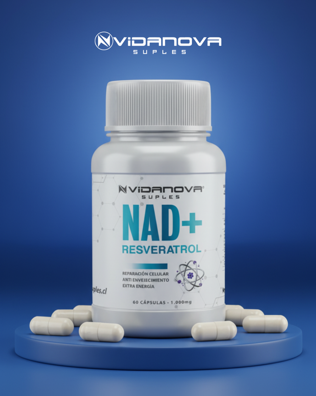 Nad + Resveratrol 1000mg 60 Caps