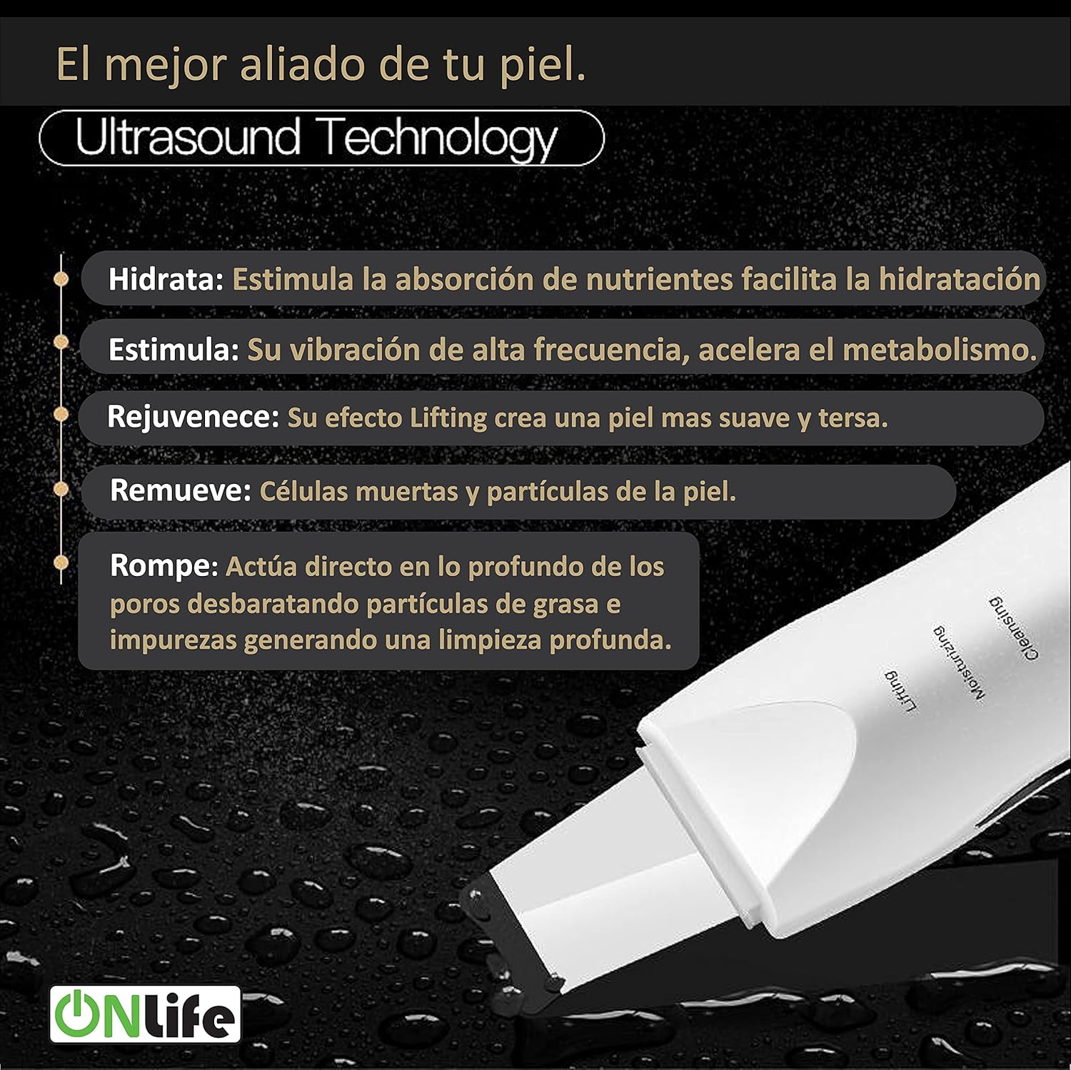 Set Masajeador Radiofrecuencia y Espátula Ultrasónica