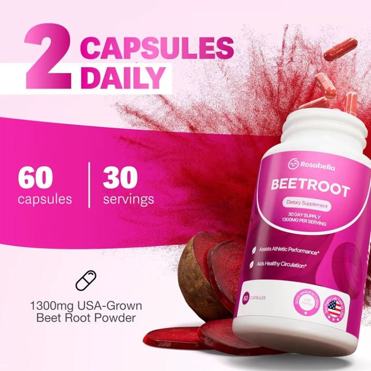 Suplemento Rosabella Raíz de Remolacha 1300 mg