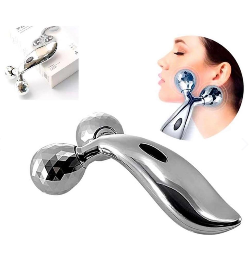 Masajeador Facial 3D de Rodillo Doble