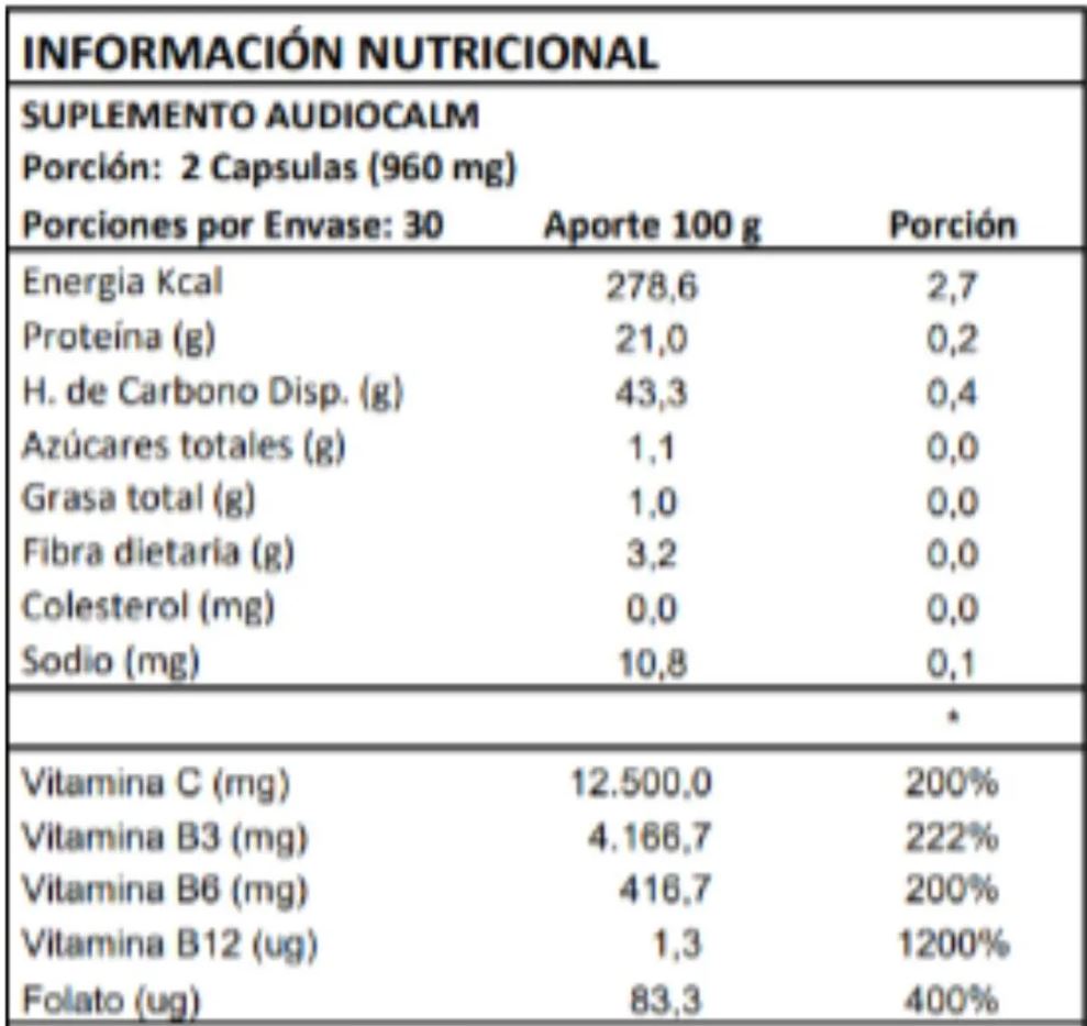 Audio Calm Alivio para Tinnitus y Zumbidos 1 mes