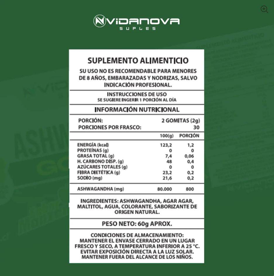 Pack X3 Ashwagandha Gomitas Sabor Manzana 1000mg