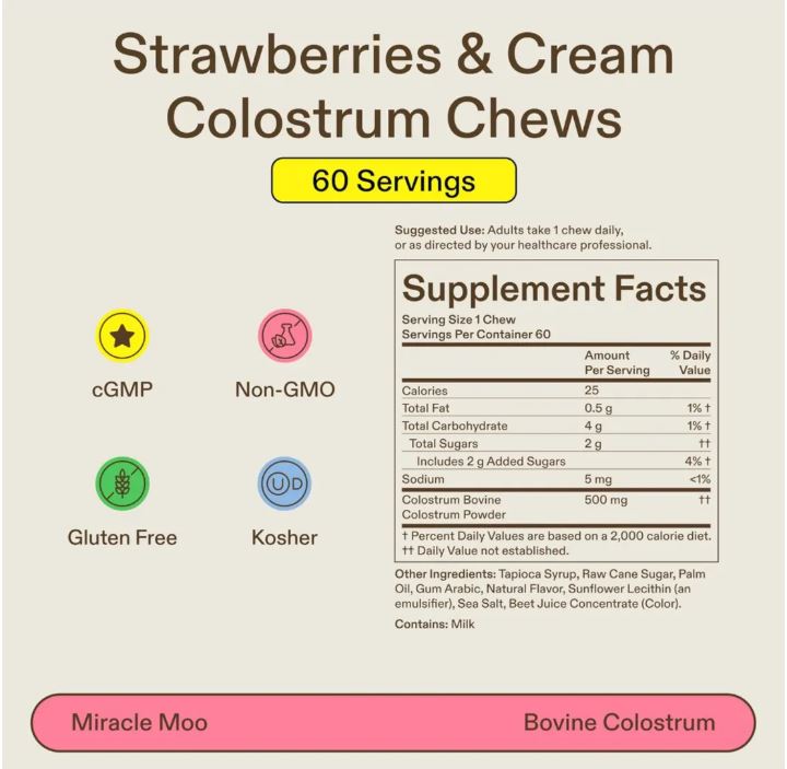 Miracle Moo - Calostro Bovinos Chews 60 Unidades