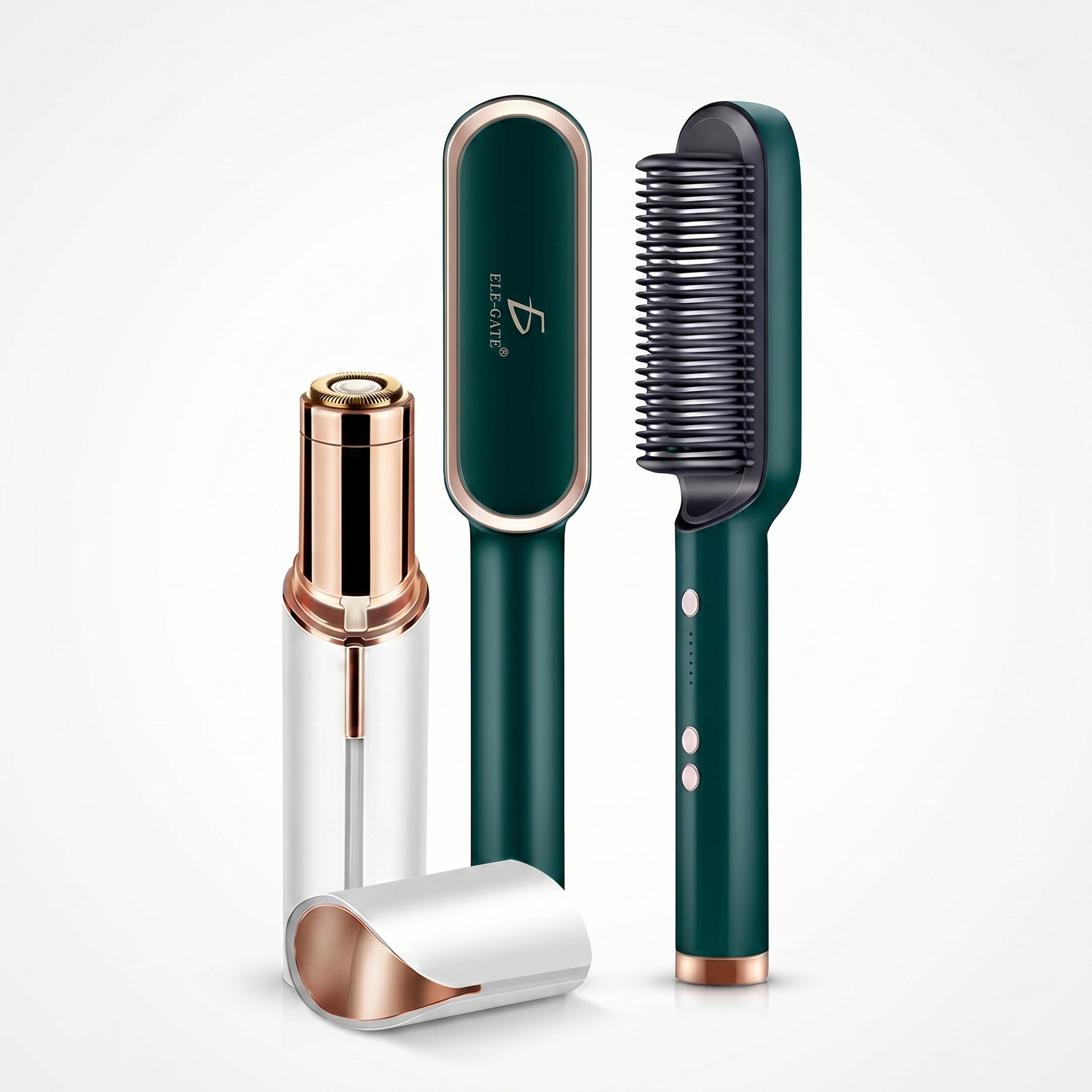 Kit Depiladora Facial + Cepillo Alisador 3 en 1