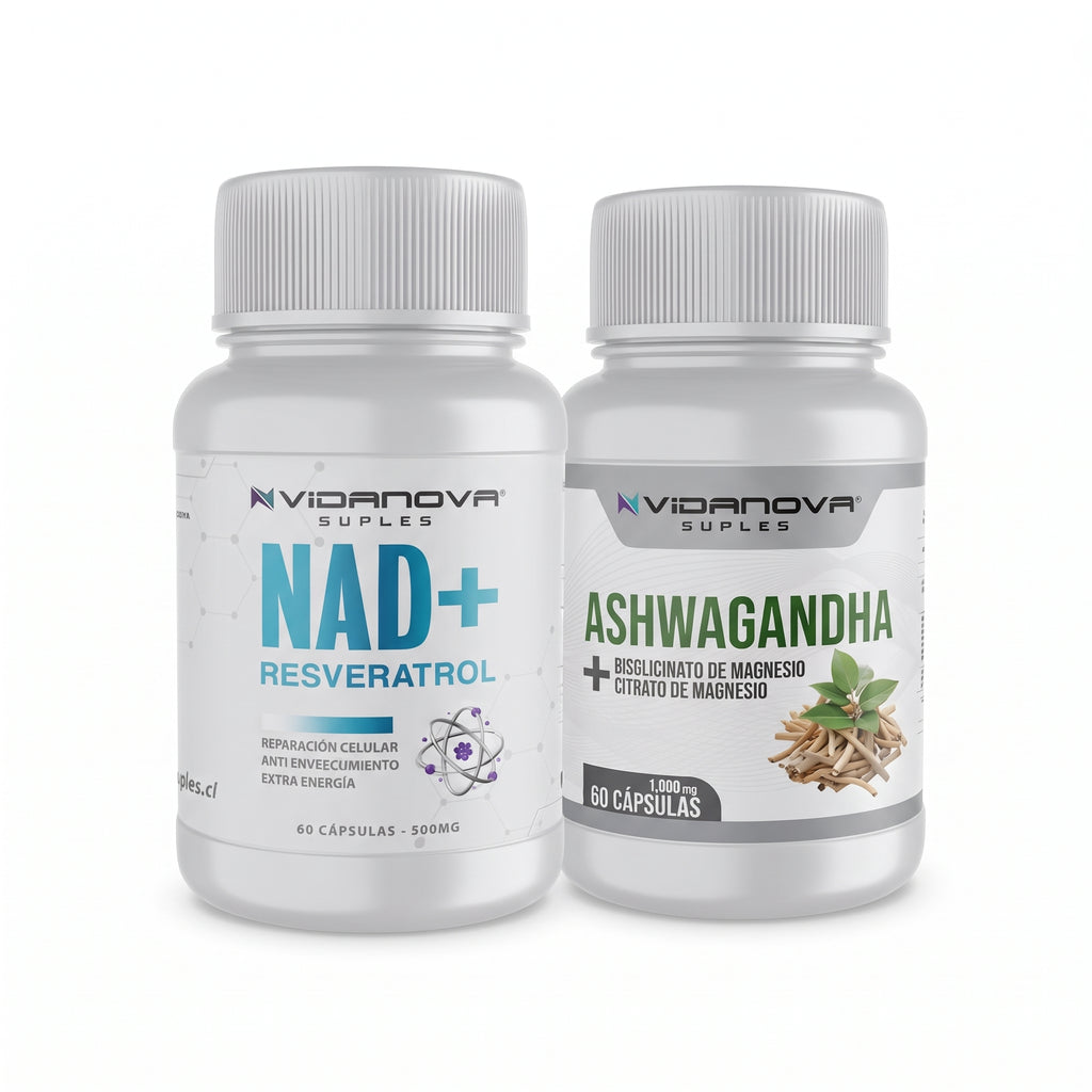 Pack NAD+Resveratrol y Ashwagandha