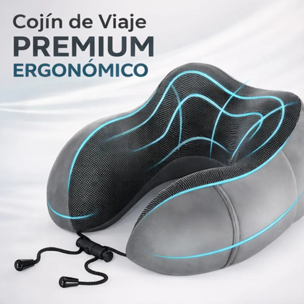 Almohada Cervical de Viaje Multifuncional Ajustable para el Cuello Gris