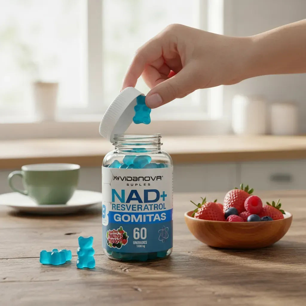 Nad+ Resveratrol Gomitas Sabor Frutos Rojos 1000mg