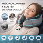 Almohada Cervical de Viaje Multifuncional Ajustable para el Cuello Gris