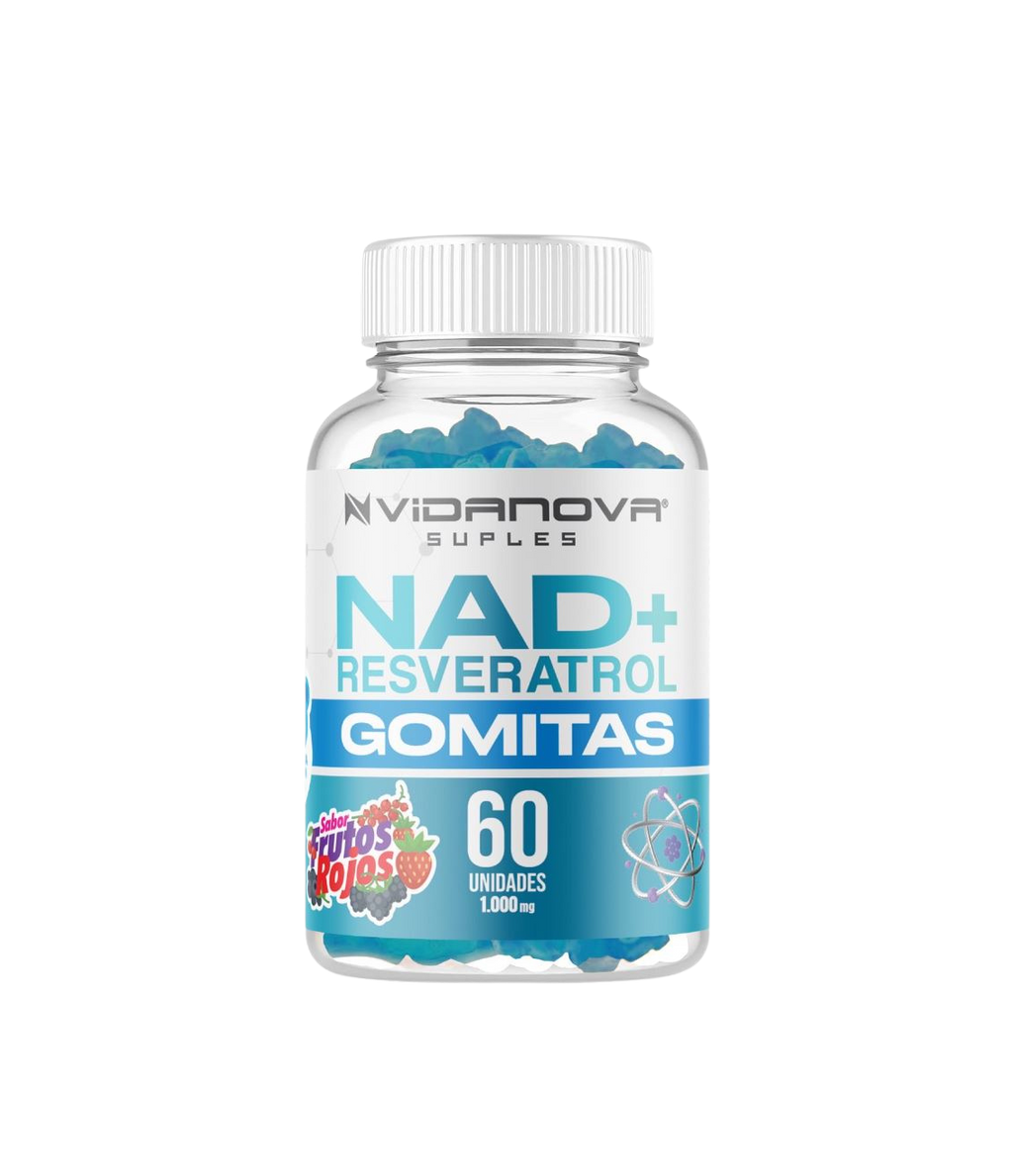 Nad + Resveratrol Gomitas Sabor Frutos Rojos 1000mg
