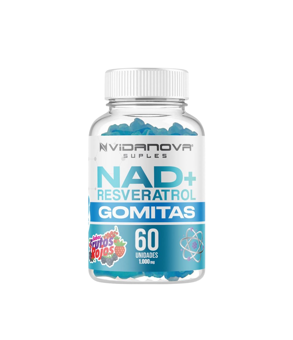 Nad + Resveratrol Gomitas Sabor Frutos Rojos 1000mg