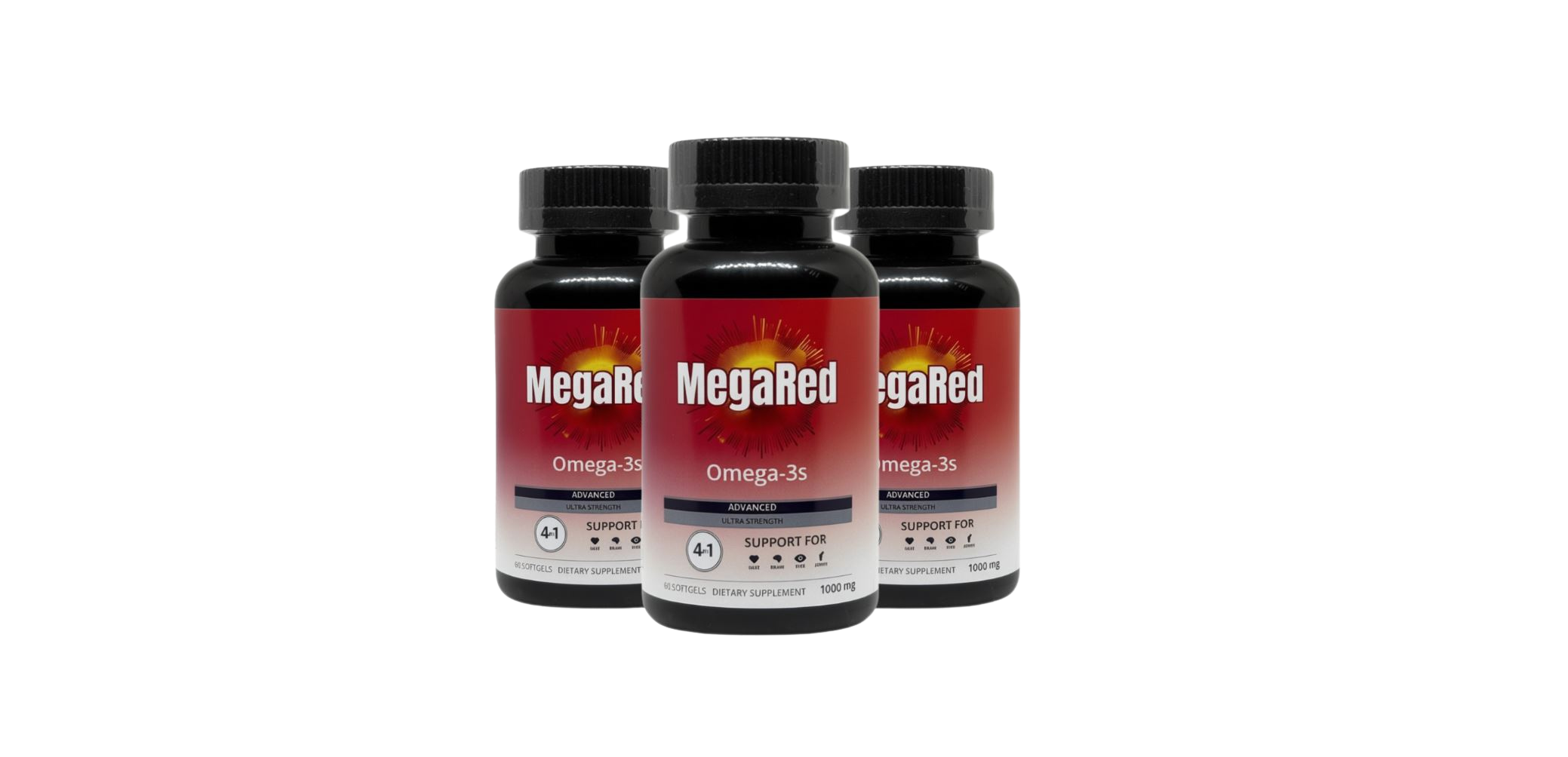 Pack X3 MegaRed Fish Oil Omega 1000mg