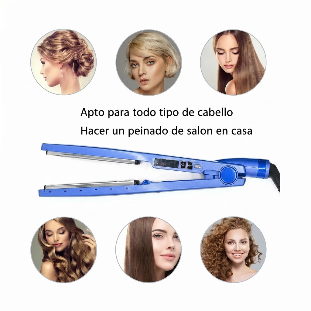 Kit de Plancha de Cabello, Rizadora y Peine
