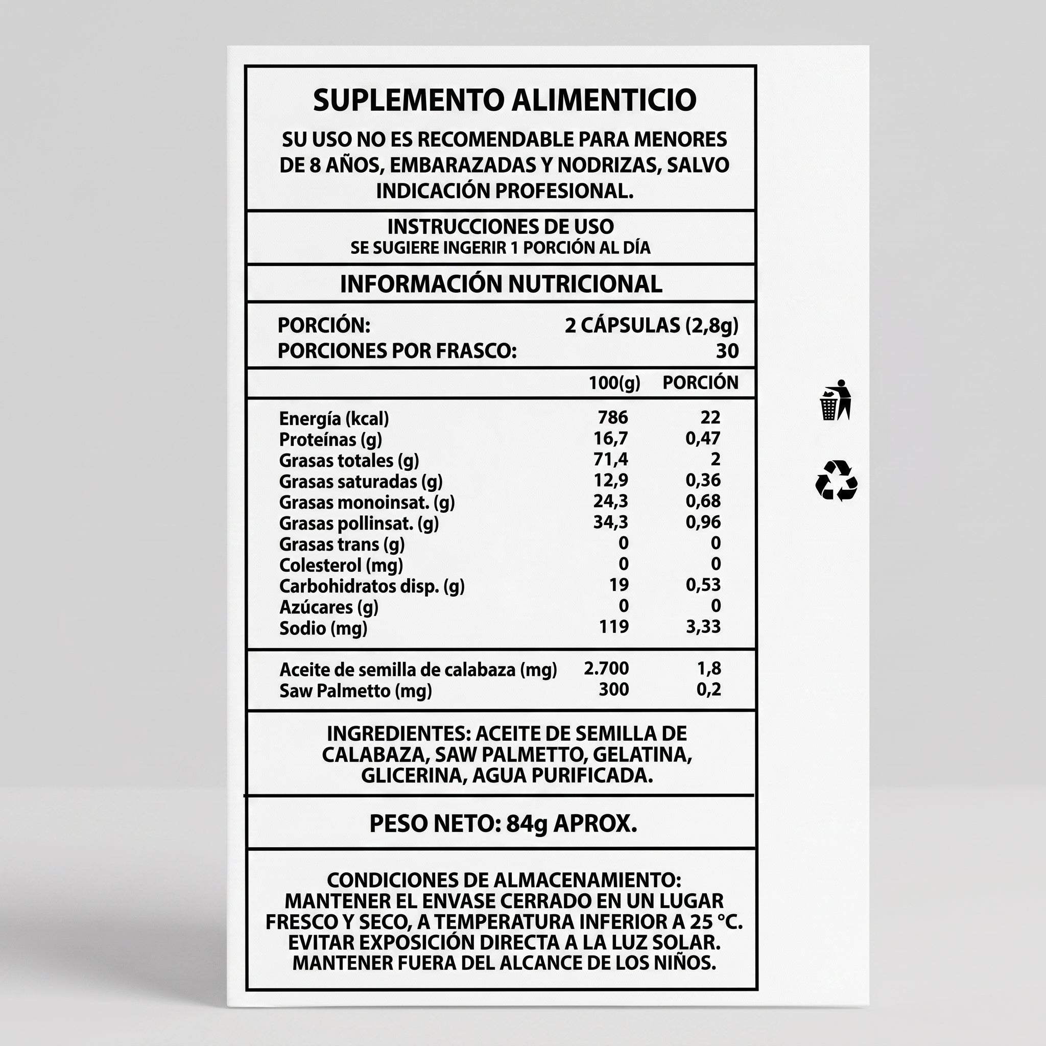 Aceite de Semilla de Calabaza 60 Caps
