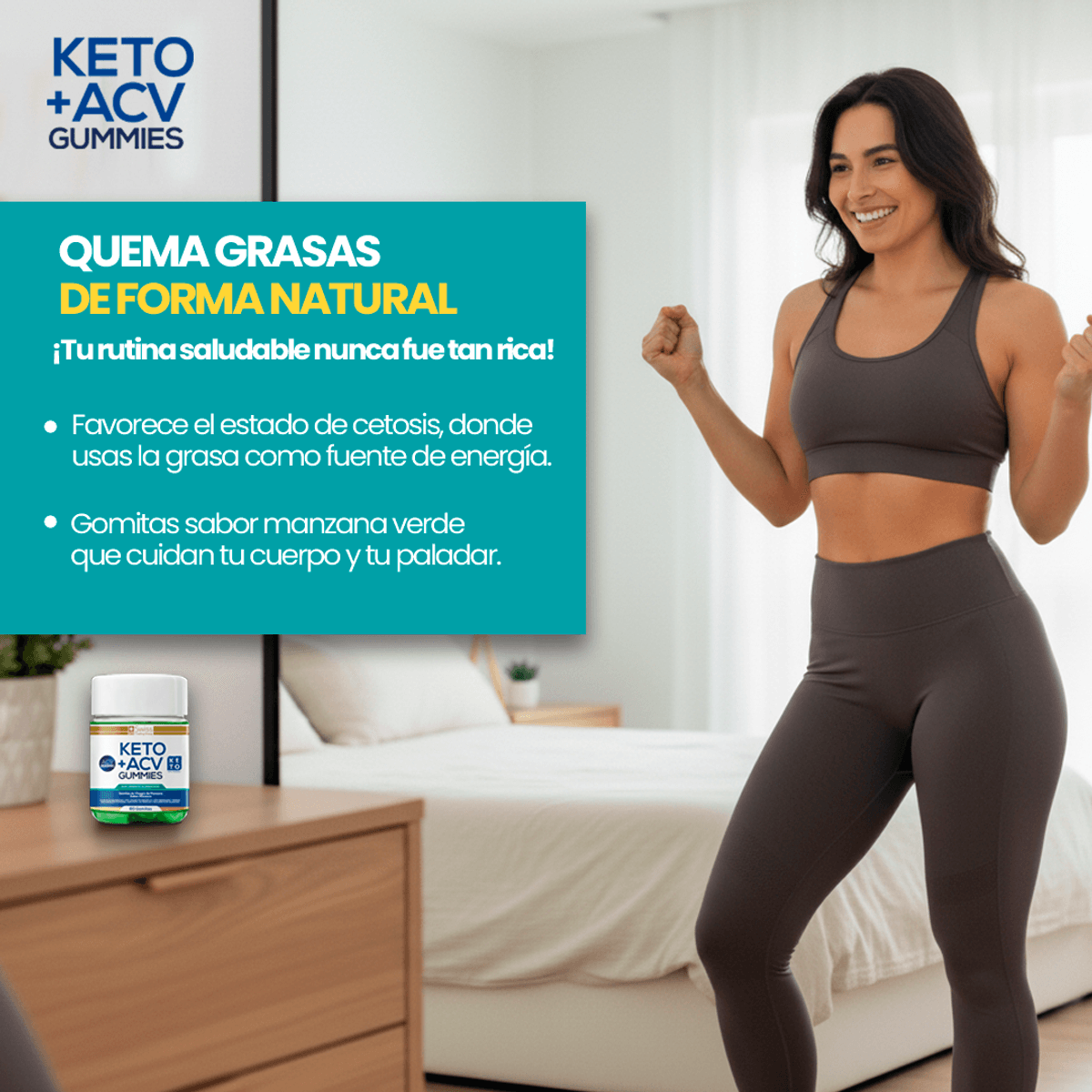 Keto Plus 60 Gomitas Vinagre de Manzana Quema Grasa