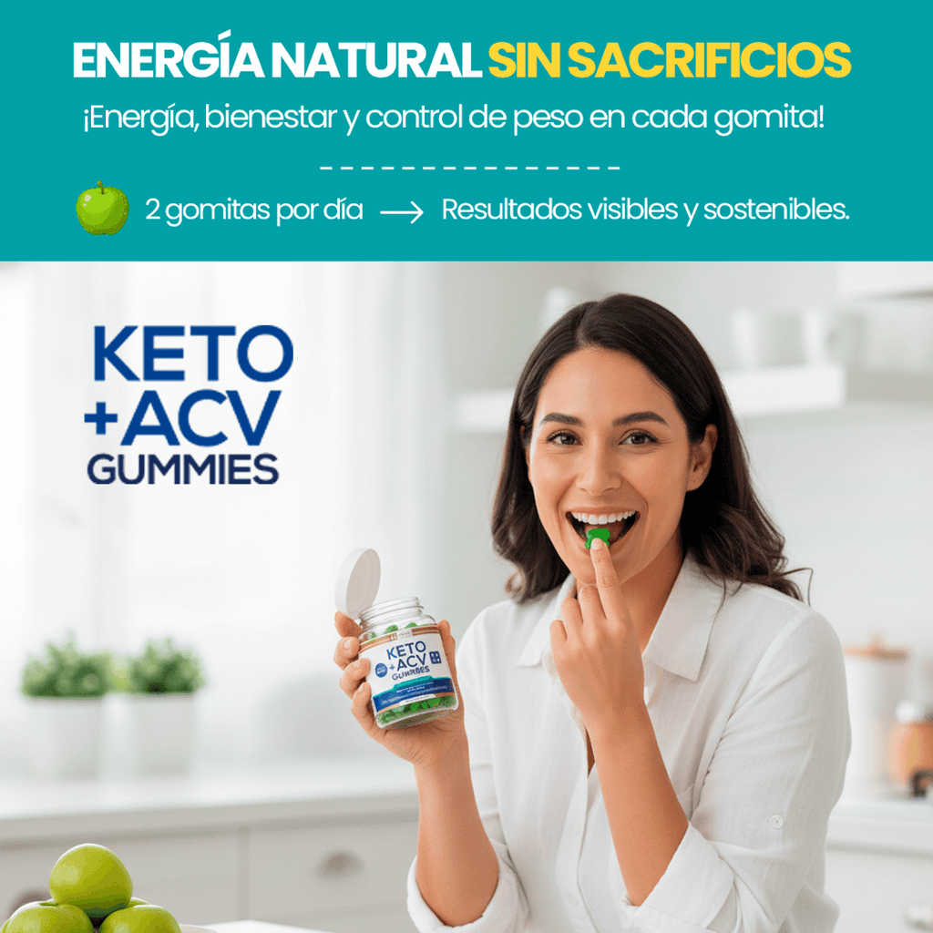 Keto Plus 60 Gomitas Vinagre de Manzana Quema Grasa Sin Azúcar
