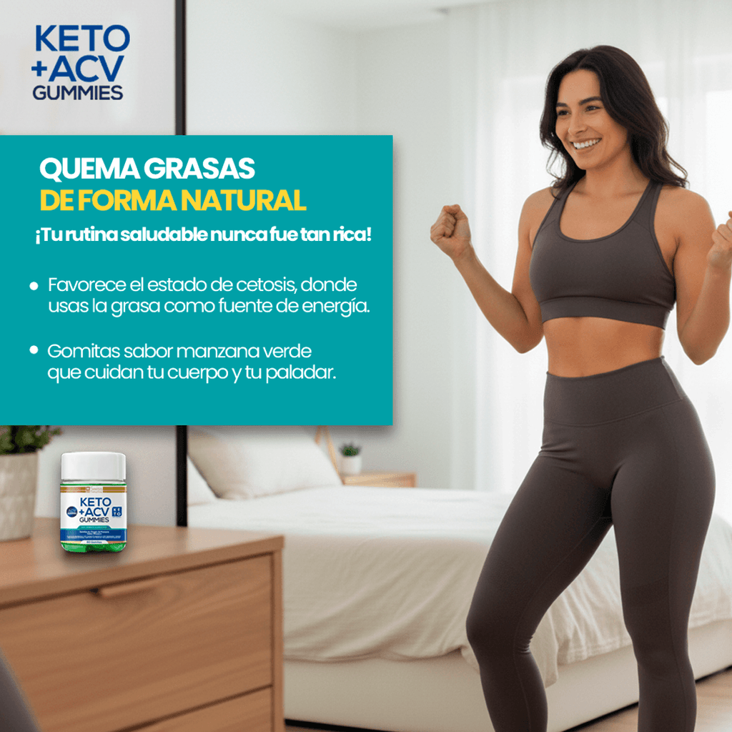 Keto Plus 60 Gomitas Vinagre de Manzana Quema Grasa Sin Azúcar