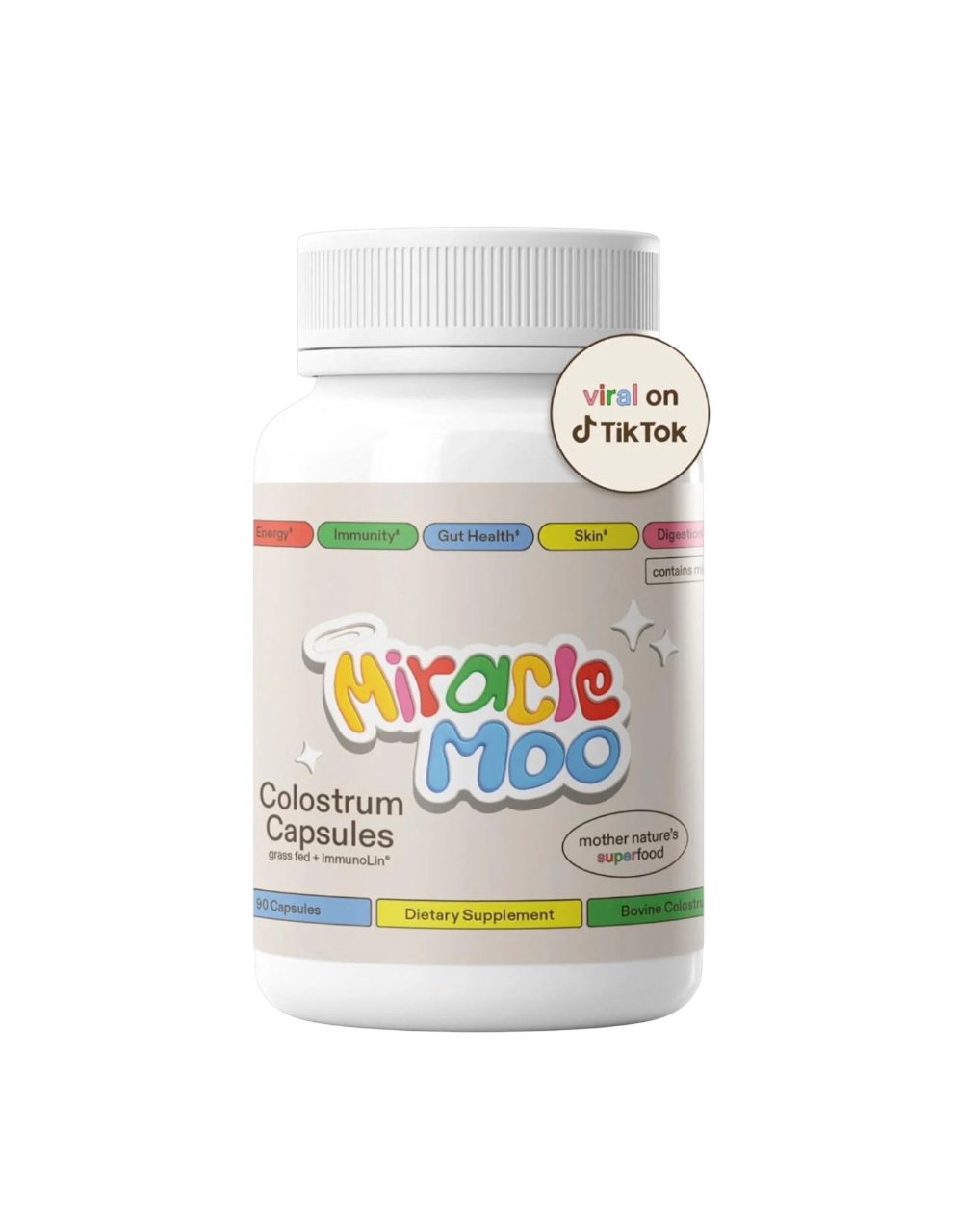 Miracle Moo - Calostro Bovinos Cápsulas 1500 mg