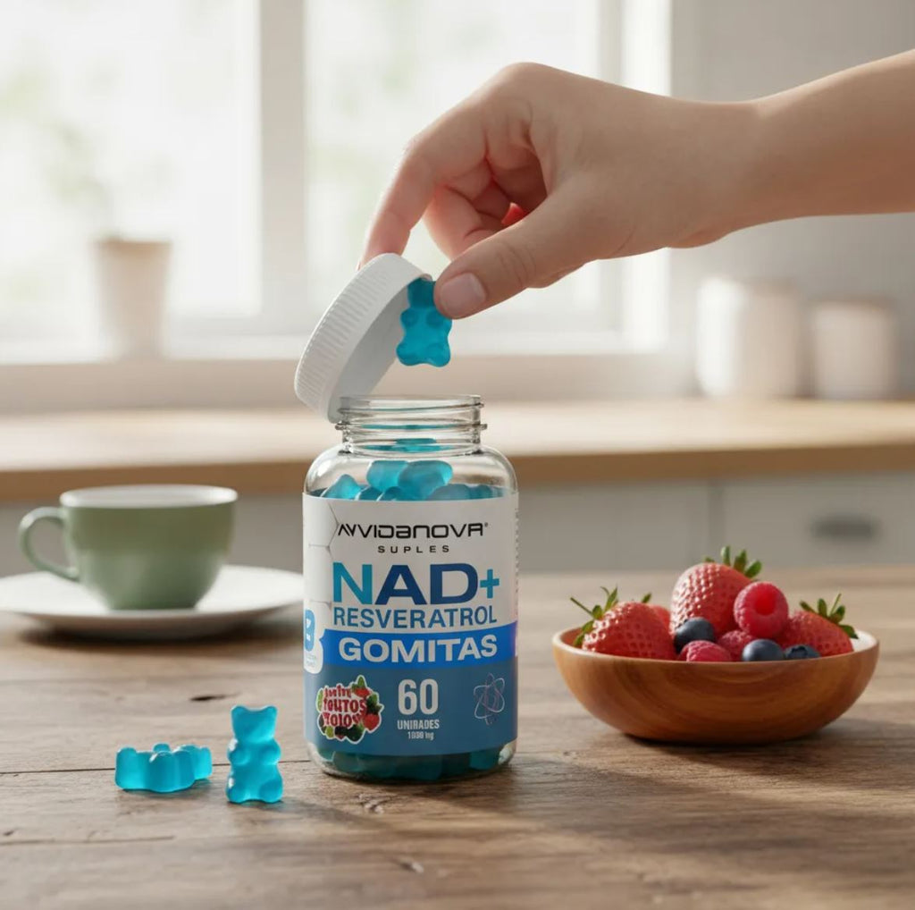 Nad + Resveratrol Gomitas Sabor Frutos Rojos 1000mg