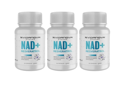 Pack X3 NAD+ Resveratrol 1000mg 60 Cápsulas Original