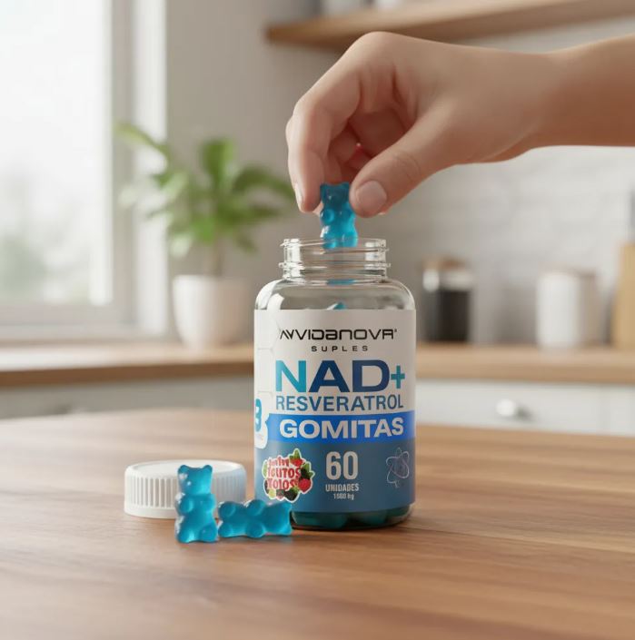NAD + Resveratrol Gomitas Sabor Frutos Rojos