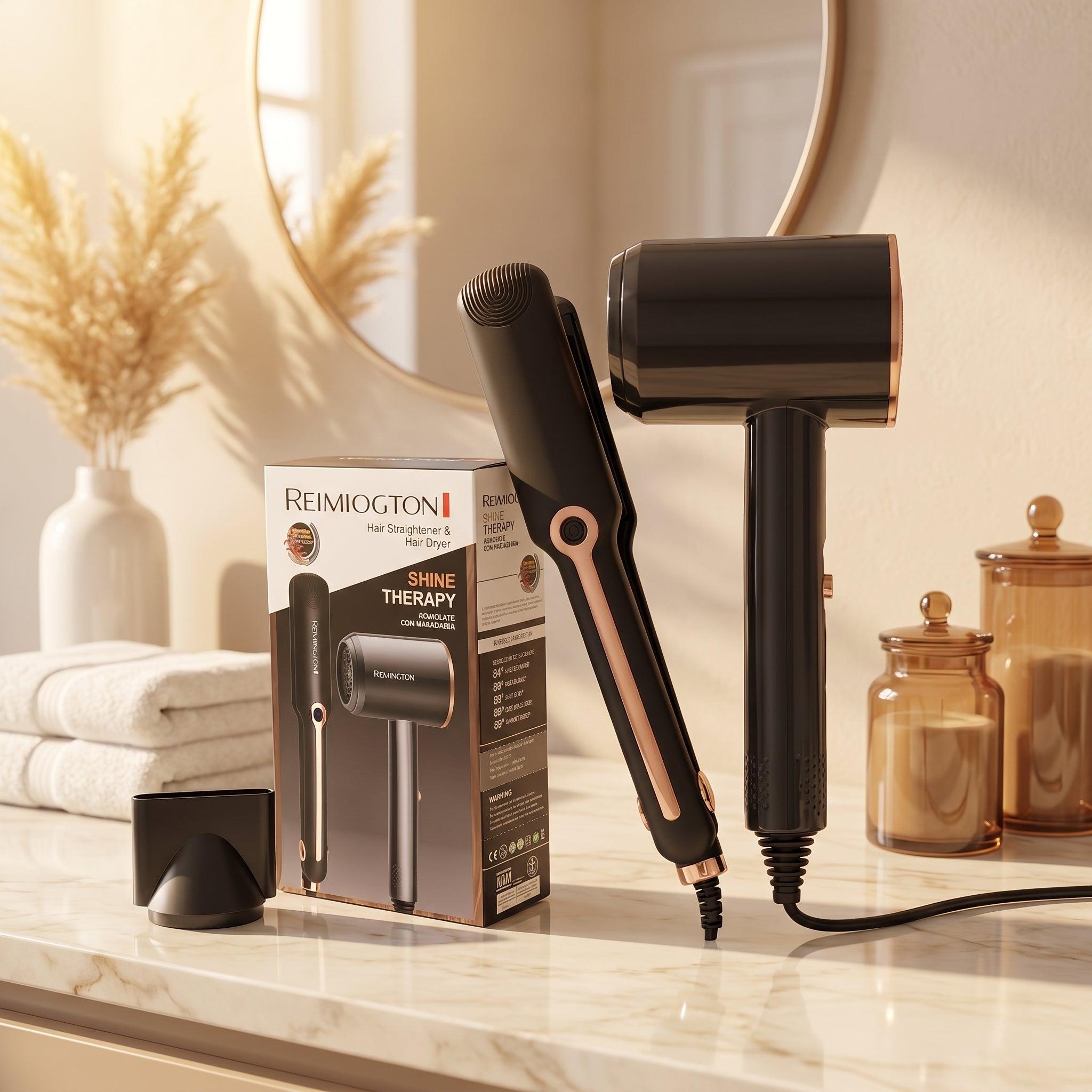 Set Secador y Plancha Cabello Aguacate con Macadamia