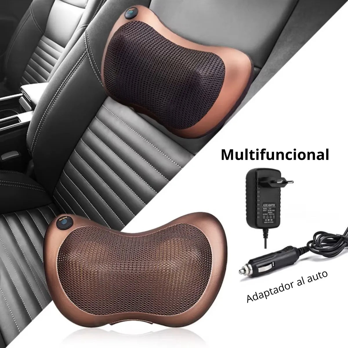Masajeador de Almohada Doble Hélice Eléctrico Lumbar Cuello y Espalda