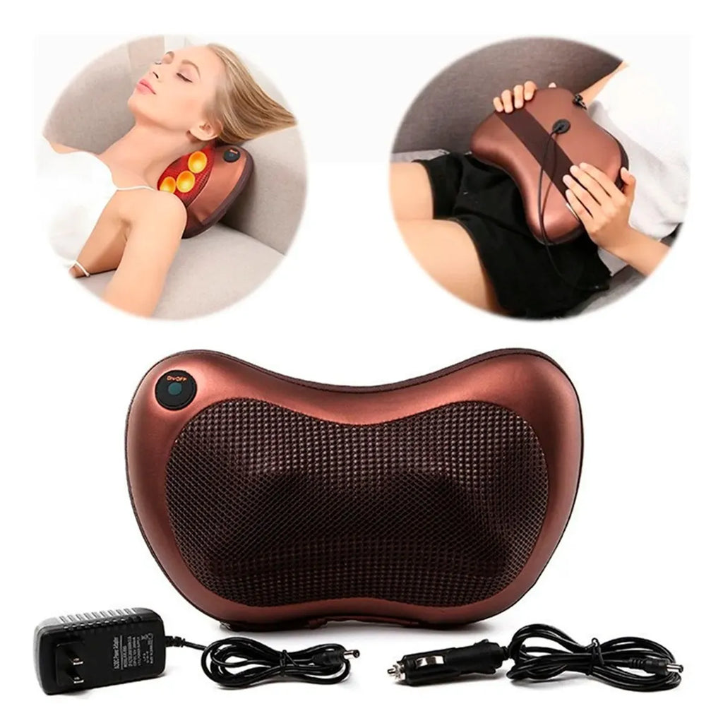 Masajeador de Almohada Doble Hélice Eléctrico Lumbar Cuello y Espalda