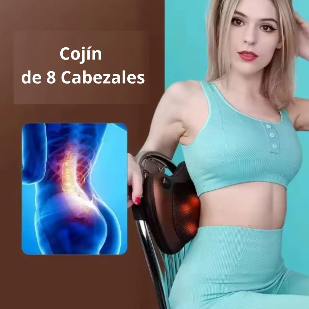 Masajeador de Almohada Doble Hélice Eléctrico Lumbar Cuello y Espalda